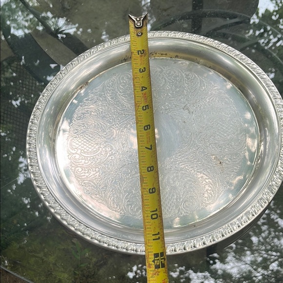 Elegant Silver Plated Serving Tray - Picture 12 of 13
